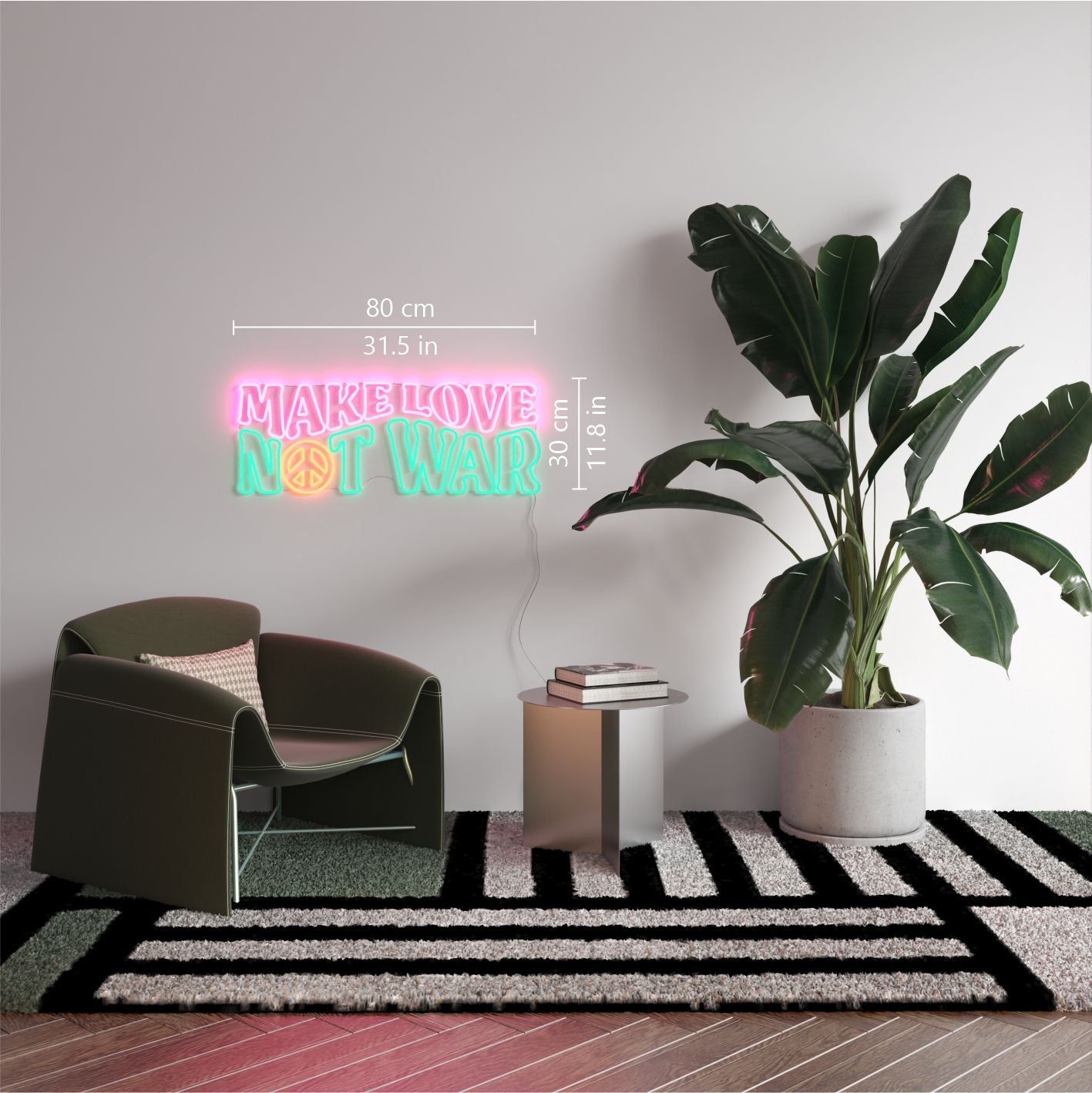 Make Love Not War, LED neon sign - YELLOWPOP UK